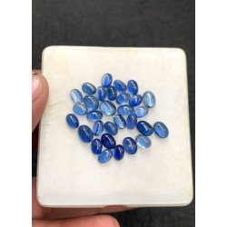 High Quality Natural Blue Kyanite Smooth Oval Shape Cabochons Gemstone For Jewelry